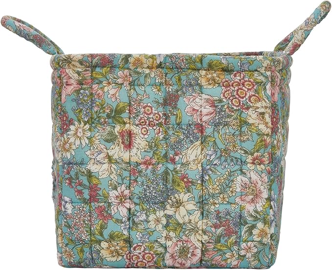 Boho Fabric Storage Basket, Large Capacity Laundry Basket, 12.2'' x 10.23'' x 10.23'' Collapsible Laundry Hamper with Easy Ca