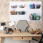 Pegboard Baskets Wall Mount Wire Peg Board Baskets 3 Sizes Pegboard Accessories Slatwall Bins Basket Home Garage Pegboard Han