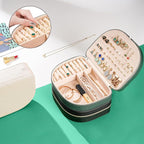 ProCase Travel Size Jewelry Box, Large Portable Seashell-Shaped Jewelry Case, 2 Layer Jewelry Organizer in PU Leather for Wom