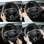 Car Steering Wheel Cover, Leather Steering Wheel Cover Beige Universal 14.5-15 Inch Microfiber Leather Anti-Slip Breathable A