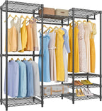 VIPEK V5 Medium Portable Closet Wardrobe Heavy Duty Clothes Rack, Freestanding Closet Metal Clothing Rack with 4 Hang Rods & 