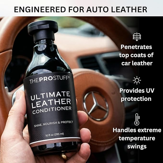 The Pro Stuff® Ultimate Leather Conditioner for Car Interior & Seats | UV Protection, Deep Restoration and Shine | Easy Apply