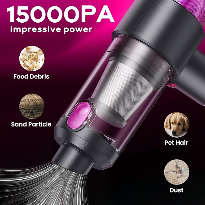 Car Vacuum Handheld Vacuum Cleaner, 15000PA Suction, Mini Vacuums with Air Duster and Blower, Portable Hand Held Vacuum for C