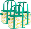 3 Pk Reusable Grocery Bags, Foldable Shopping Basket, Daily Utility Storage, Reinforced Bottom Handles Waterproof