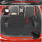 Floor Mats Compatible with 2020-2025 Hyundai Palisade Trunk Mat Cargo Liner TPE Back Seat Cover Protector 2024 Palisade 7 & 8 Seats Accessories (Trunk Mat with Backrest Mats+Floor Mats)