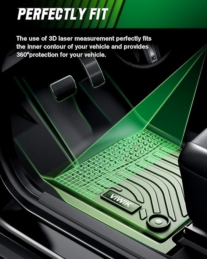 VIWIK Floor Mats Fit for Kia NIRO 2023 2024, All Weather Custom Car Mats Full Set 1st & 2nd Row, Automotive Floor Liners for NIRO 2023 2024 TPE Black Odorless Waterproof Non-Slip