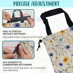 Car Garbage Bag Abstract Blue and Yellow Flowers Hanging Canvas Car Trash Bag Drawstring Car Back Seat Organizer for Car Back Front Seat Console with Adjustable Buckle