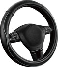 Skechers Memory Foam Steering Wheel Cover,Piping Microfiber Leather Steering Wheel Cover Sporty Universal Fit 14" 1/2-15" Car