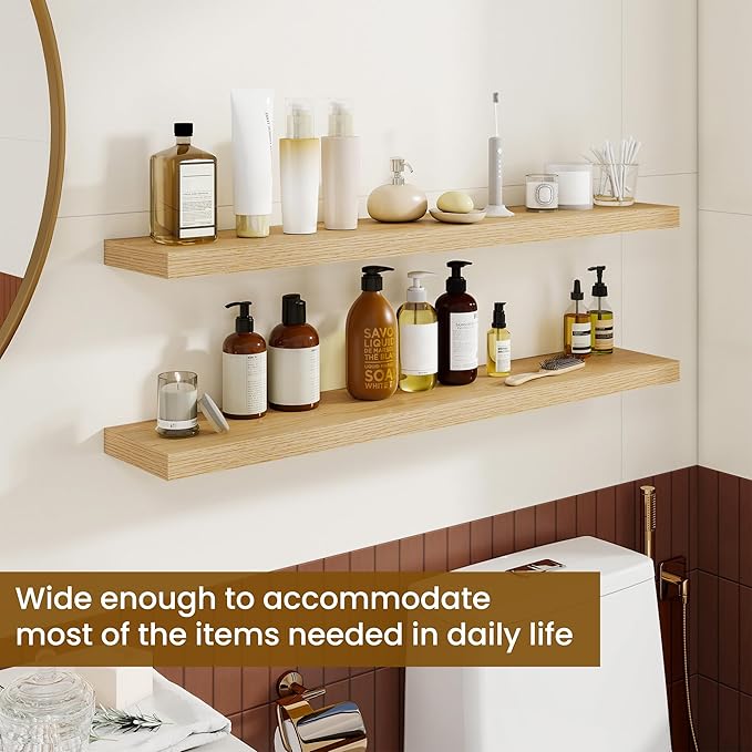 Dreamland 40Inch Floating Shelves for Wall, Rustic Wooden Storage Shelf for Living Room, Kitchen, Farmhouse, Wall Mounted Dis