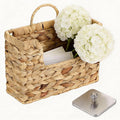 Handwoven Water Hyacinth Wall Basket Storage with Non-Trace Nails - Decorative Hanging Magazine File Holder & Mail Organizer 