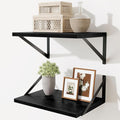 Deep Floating Shelves,16" Wx10 D Floating Shelves for Wall Set of 2,Heavy Duty Wood Floating Shelf with Metal Bracket,Wall Mo