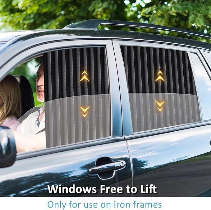 XCBYT Car Window Shades - 2 Pack Car Privacy Curtain 99% Block Light Magnetic Sun Shade for Baby Privacy Protection Keep Cool in Summer Insulate Heat and UV for Sleep Camping Breastfeeding