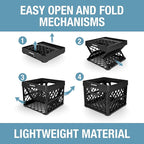 CleverMade Collapsible Milk Crate 25L (6.6 Gal) 3 Pack, 50 lb Capacity Heavy Duty Folding Crate – Stackable Storage Crates wi