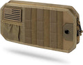 LIVANS Tactical Car Sun Visor Organizer, Automotive Semi-Rigid MOLLE Panel with Zipper Storage Pouch & Glasses Clip, Universal Fit for Trucks, SUVs, Jeeps & Patrol Vehicles (Khaki)