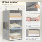 STORAGE MANIAC 6-Shelf Hanging Closet Organizer and Storage, 2 Separable 3-Shelf Haning Organizers for Closet, Collapsible Ha