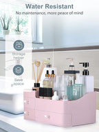 ONXE Makeup Organizer with Drawers,Large Capacity Countertop Organizer for Vanity,Bathroom and Bedroom Desk Cosmetics Organiz