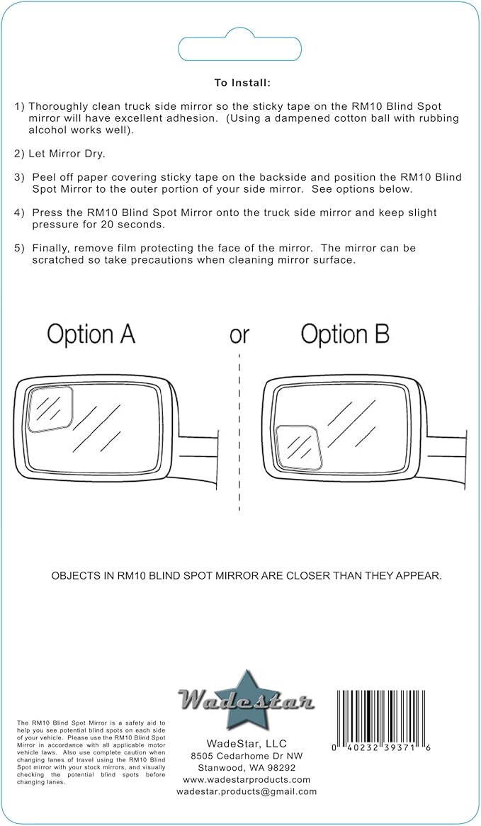 RM10 Blind Spot Mirrors for 2009-2018 Ram Trucks with Non-Towing Mirrors