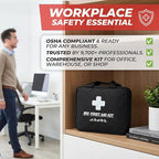 M2 BASICS Premium 300 Piece Professional First Aid Kit, 40 Unique Items, Durable Carry Bag for Home, Car, Business, Travel & 