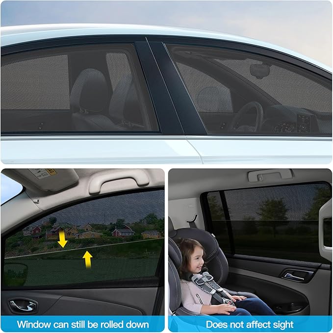 ZATOOTO Car Sun Shades for Driver Side Window, Front Window Sun Shade for Car Mesh Shade Protection from Heat and UV for Sleeping Camping