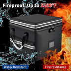 5200°F Upgraded Fireproof Document Box & Fireproof Expanding File Folder, 2 Layer File Cabinet Organizer with Lock,Collapsibl