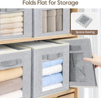 Homsorout Foldable Storage Cubes - Cubby Storage Organizer with Window, Decorative Baskets for Organizing, 11 Inch Fabric Cub