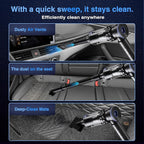 Car Vacuum Portable Cordless, 19000PA Suction Power [3 Suction Modes] & 6000mAh Battery [USB-C Charging Cable], 4-in-1 Wirele