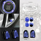 NBTEPEM 27 PCs Blue Bling Car Accessories Set for Women, Steering Wheel Covers Universal Fit 15 Inch, Bling License Plate Frame, Bling Phone Holder, Bling Car Coasters (Blue Diamond)