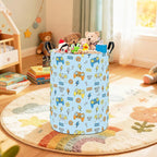 HUNRUNG Laundry Hamper,Large Canvas Fabric Lightweight Storage Basket Toy Organizer Dirty Clothes Collapsible Waterproof for 