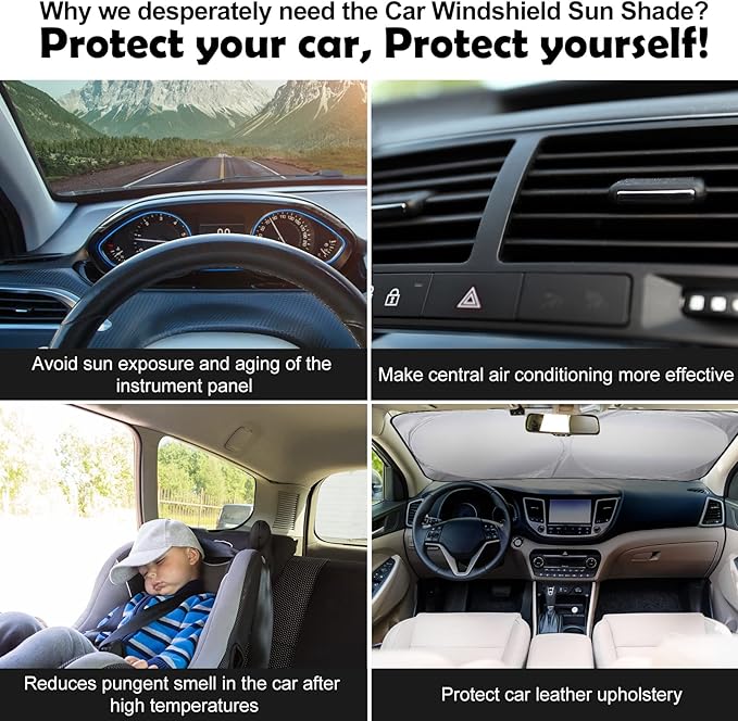Moukeren 6 Pieces Car Windshield Sunshade Cover Set Car Window Sun Shades UV Rays Sun Visor Protector Auto Windshield Sunshades Cover for Van SUV Truck (Galaxy)