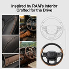 West Llama Customized Auto Car Steering Wheel Cover for Dodge RAM 1500 2500 3500, 15.5-16 inch (Brown - Large Size)