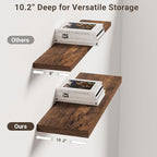 Vivelove 10 Inch Deep Floating Shelves 24 inch Long, 24 x 10 Wide Wall Shelves with Invisible Brackets, for Bedroom Bathroom 
