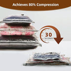Travel Vacuum Storage Bags, 6 Pack Carry-On Size for Luggage and Suitcase, Vacuum Storage Bags, Vacuum for Bags Storage, Spac