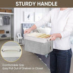 BALEINE 2 Pack Fabric Closet Storage Bins for Shelves, Linen Closet Organizers and Storage, Decorative Baskets for Organizing