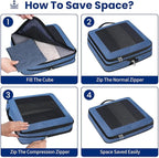 Compression Packing Cubes for Travel, Lightweight Vacation Travel Essentials, Travel Accessories for Suitcase Organizer Bags 