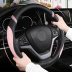 Cxtiy Pickup Truck Steering Wheel Cover – Sproty Fahsion Premium Leather Universal Non-Slip Steering Wheel Grip Set for Women