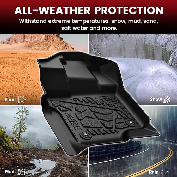 LASFIT Floor Mats for 2015–2026 Ford F-150 SuperCab Carpet Floor, Custom Fit F150 Super Cab TPE Floor Liners All Weather Protector, Full Caverage Professional Protection Waterproof & Easy Clean
