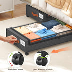 Yecaye 70L Under Bed Storage with Wheels, 3 Pack Larger Capacity Under Bed Storage Containers, Underbed Shoe Storage Organize