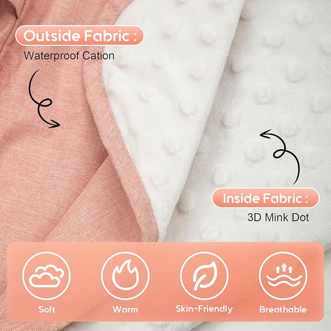 Waterproof Car Seat Cover Baby, 3D Mink Dot Infant Car Seat Cover with 2 Breathable Vents, Universal Carseat Canopy for Girls