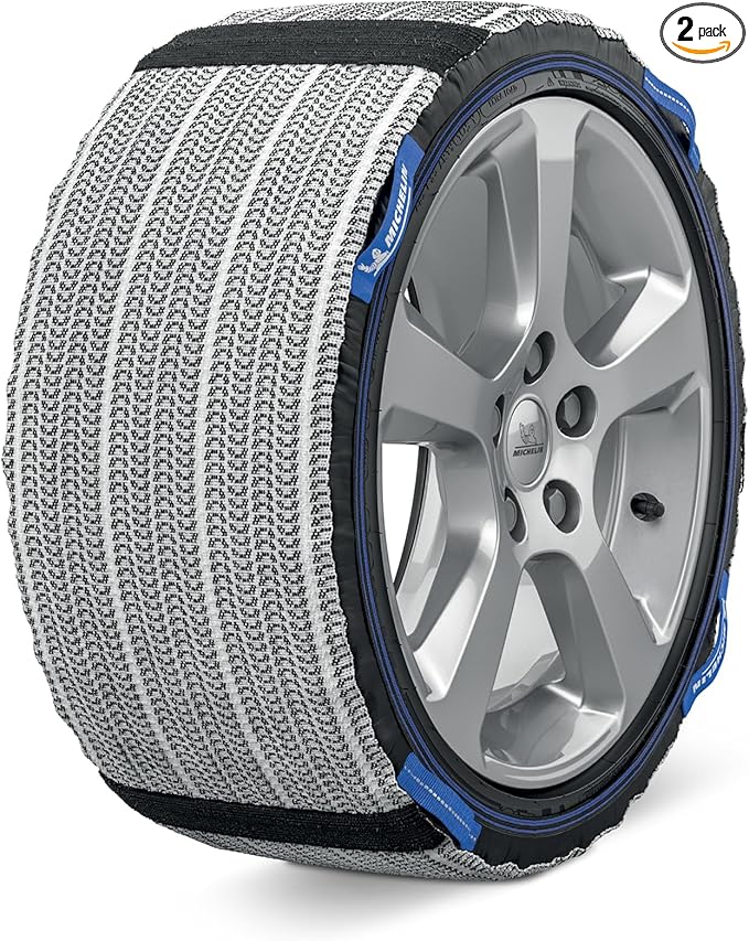 MICHELIN SOS Grip Evolution 8 Textile Snow Socks, Emergency Snow Chains for Cars, Quick and Easy Assembly, Perfect Hold on Sn