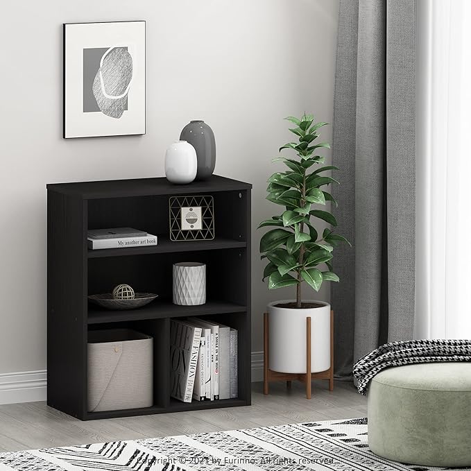 Furinno PASIR Book Shelf, 3-Tier Display Bookshelf with Adjustable Shelf, Bookcase, 11.8 x 23.6 x 28.2, for Living Room, Bedr