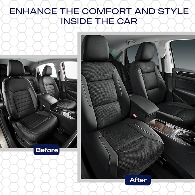 Skechers Men's Memory Foam Seat Covers, Air Cool Mesh Thick Car Seat Covers, Car Seat Covers Front Seats Airbag Compatible, U