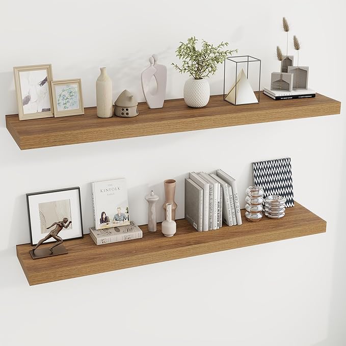 Dreamland 55 Inches Floating Shelves for Wall, 9.8" Deep Long Floating Shelves Set of 2, Large Display & Storage Shelf, Wall 