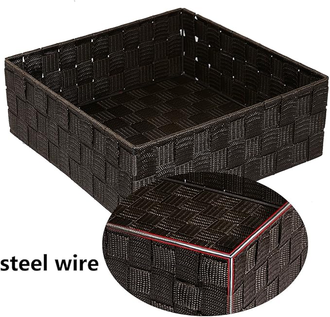 Posprica Woven Storage Baskets for Organizing, Small Baskets Cube Bin Container Tote Organizer Divider for Drawer, Closet, Sh