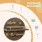 Key Holder for Wall, Key and Mail Holder Organizer with - Key Holder Wall Mount - Round Wooden Rustic Home Decor for Entryway