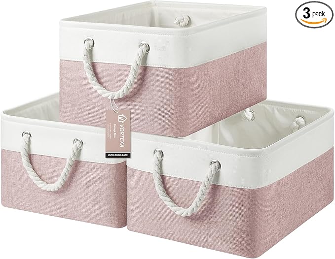 Large Storage Baskets- 15.7x11.8x8.26 inch Storage Bins for Shelves and Closet Organizing, Foldable Fabric Bin for Home Organ