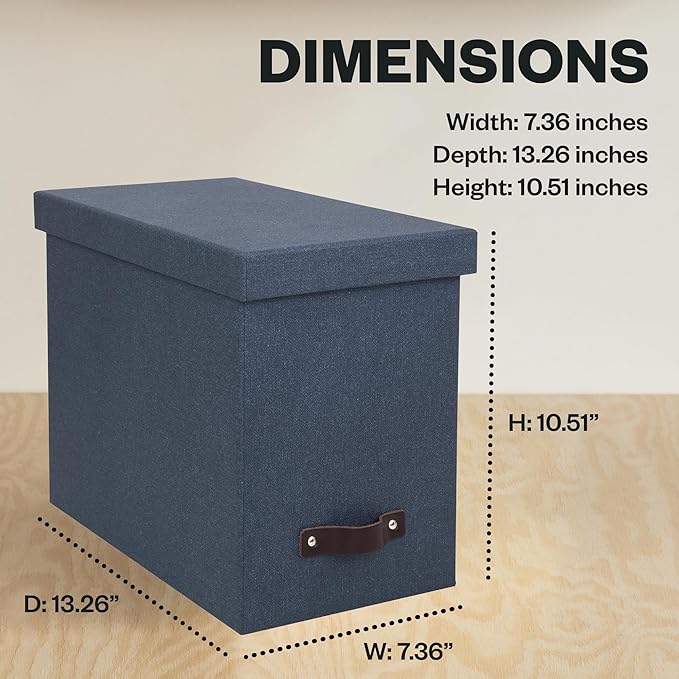 Bigso John Desktop File Box - File Storage Box and Document Organizer for Important Paperwork - Durable Hanging File Box with