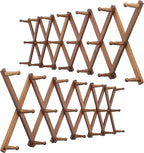 WEBI Accordion Wall Hanger,Expandable Wooden Coat Rack,Accordion Hat Rack for Wall,Accordion Hook Rack for Hats,Caps,20 Peg H