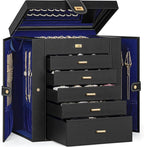 AKOZLIN Huge Jewelry Box Organizer Functional Large Leather Jewelry Storage Case for Women Girls Ring Necklace Earring Bracel