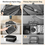 Comforter Storage Bag - Large Capacity Blanket Storage Bags 3-Layer Ultra Space Saving Self Compression Organizer, Washable C