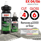 SONAX EX 04-06 Dual Action Polishing Compound | One-Step Medium Cut & High Gloss Finish | Removes Swirls, Water Spots & Oxidation | DA Polisher Safe | Silicone-Free & VOC Compliant | 242141 | 250 ml.